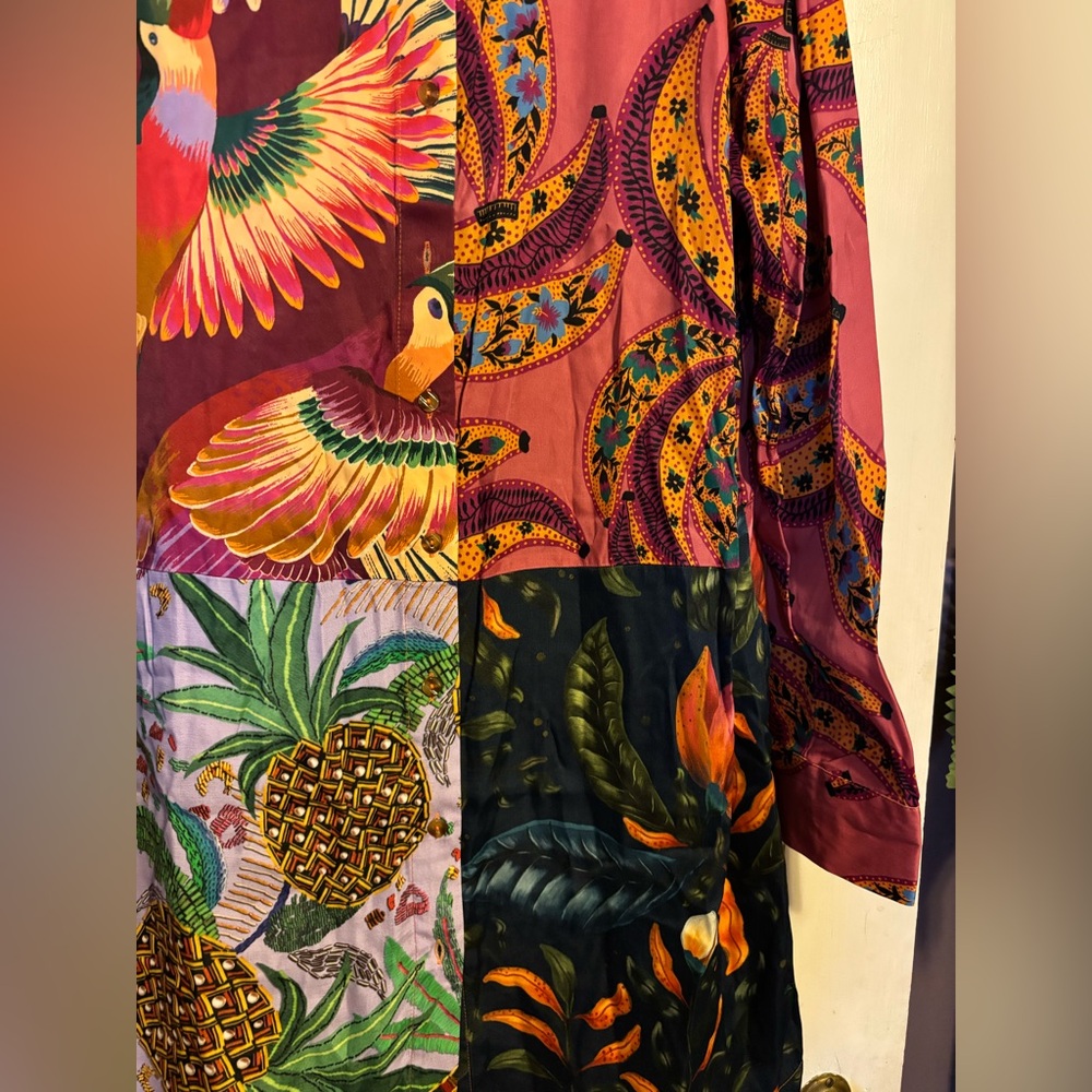 NWT Farm Rio Mixed Prints Viscose Shirt Dress - Picture 3 of 11